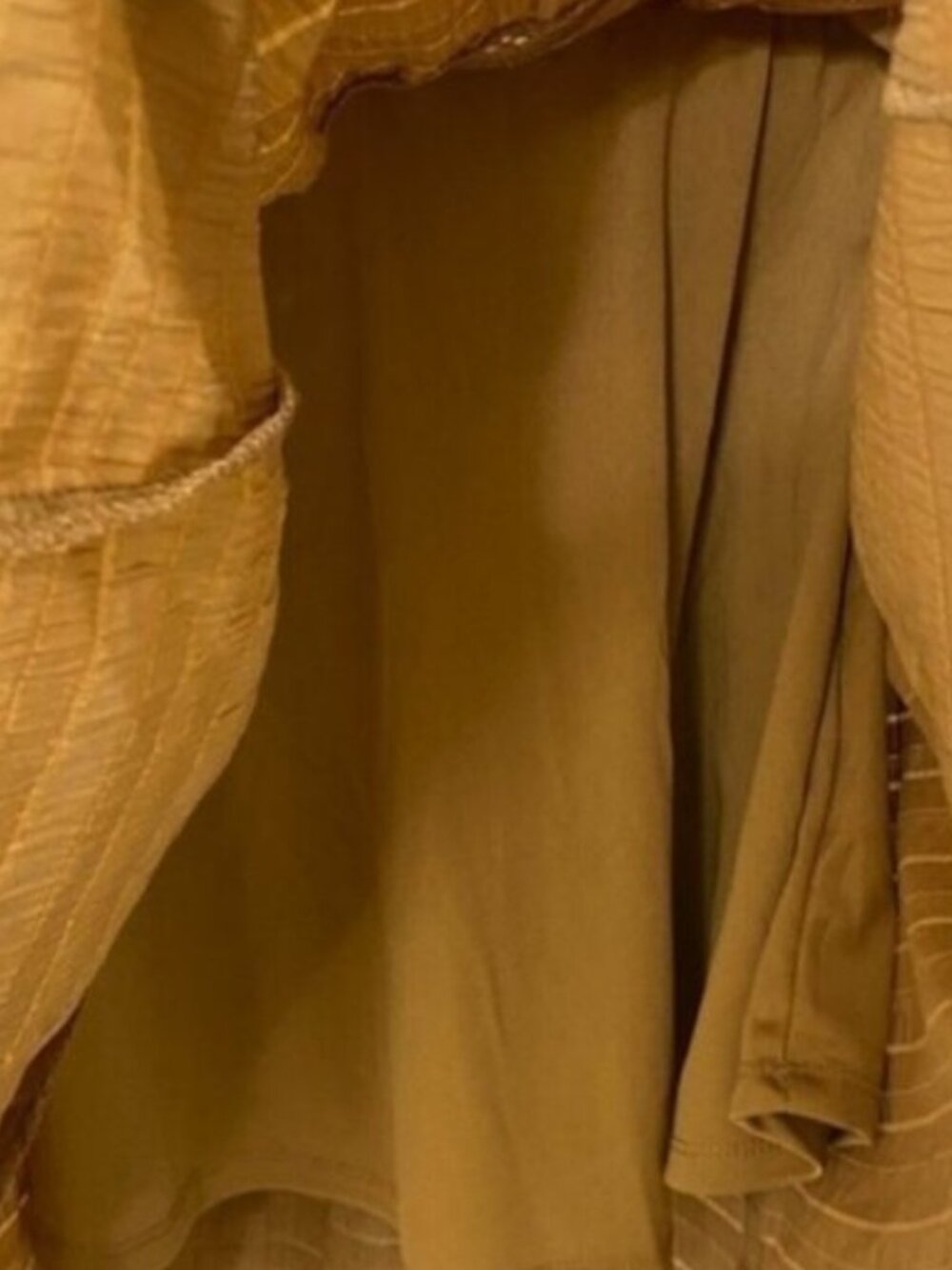 Wild Fable Boho yellow gold tiered ruffle mini dress XXL - Picture 4 of 4